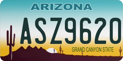 AZ license plate ASZ9620