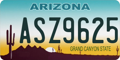 AZ license plate ASZ9625