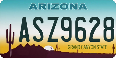 AZ license plate ASZ9628
