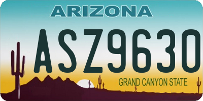 AZ license plate ASZ9630