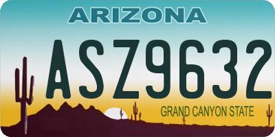 AZ license plate ASZ9632