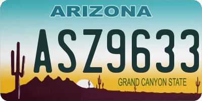 AZ license plate ASZ9633