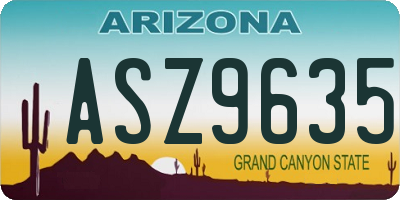 AZ license plate ASZ9635