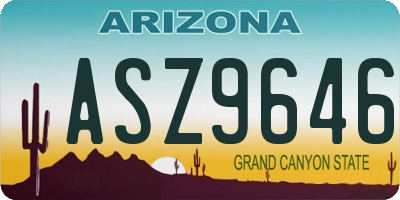 AZ license plate ASZ9646