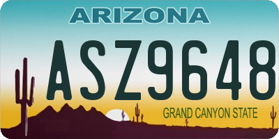 AZ license plate ASZ9648