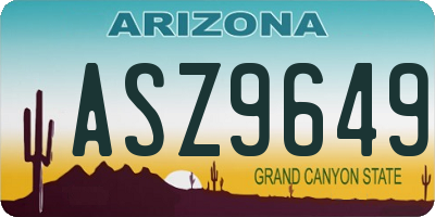 AZ license plate ASZ9649