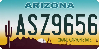 AZ license plate ASZ9656