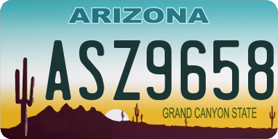 AZ license plate ASZ9658