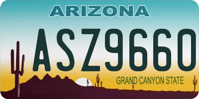 AZ license plate ASZ9660