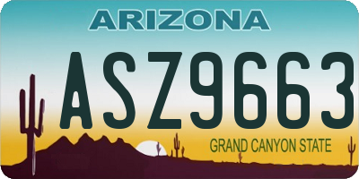 AZ license plate ASZ9663