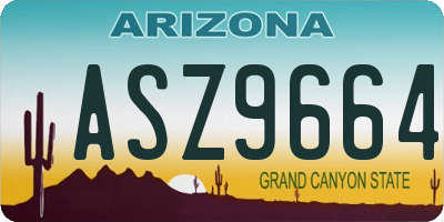 AZ license plate ASZ9664