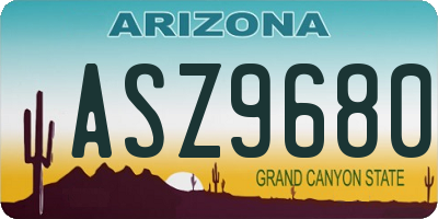 AZ license plate ASZ9680