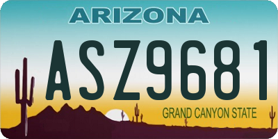 AZ license plate ASZ9681