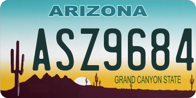 AZ license plate ASZ9684