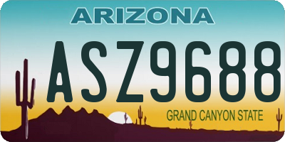 AZ license plate ASZ9688