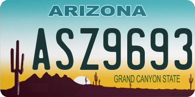 AZ license plate ASZ9693