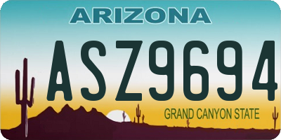 AZ license plate ASZ9694
