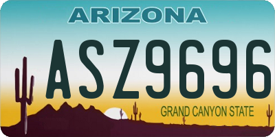 AZ license plate ASZ9696