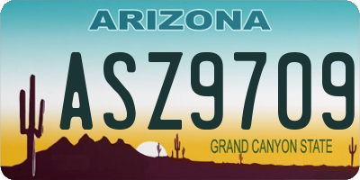 AZ license plate ASZ9709