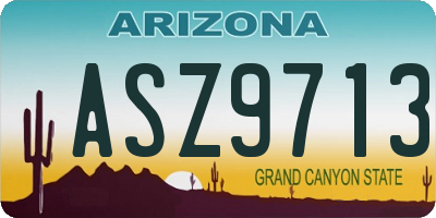 AZ license plate ASZ9713