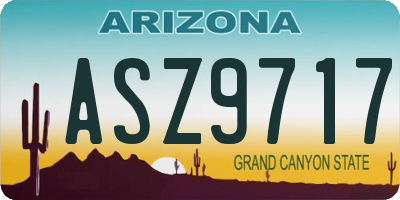 AZ license plate ASZ9717