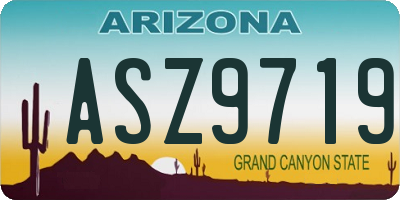AZ license plate ASZ9719