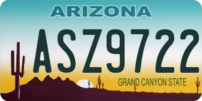 AZ license plate ASZ9722