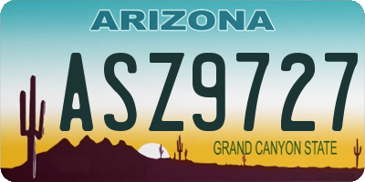 AZ license plate ASZ9727