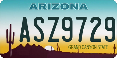 AZ license plate ASZ9729