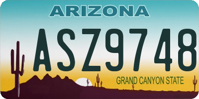 AZ license plate ASZ9748