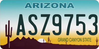 AZ license plate ASZ9753