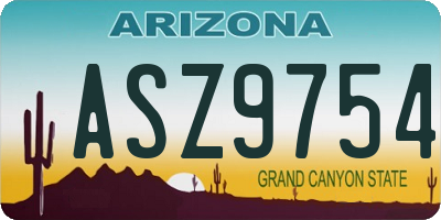AZ license plate ASZ9754
