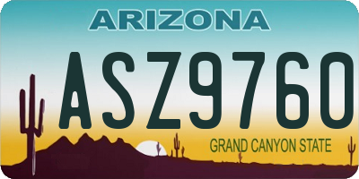 AZ license plate ASZ9760