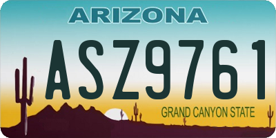 AZ license plate ASZ9761
