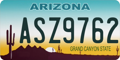 AZ license plate ASZ9762