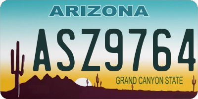 AZ license plate ASZ9764