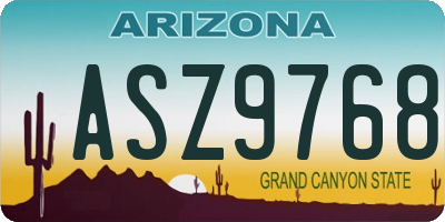 AZ license plate ASZ9768