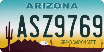 AZ license plate ASZ9769