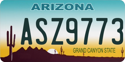AZ license plate ASZ9773