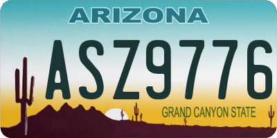 AZ license plate ASZ9776