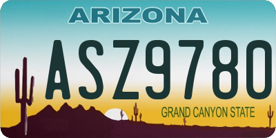 AZ license plate ASZ9780
