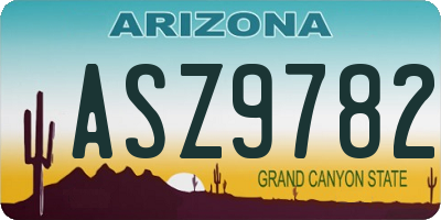 AZ license plate ASZ9782