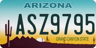 AZ license plate ASZ9795