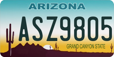 AZ license plate ASZ9805