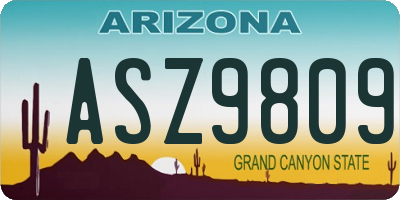 AZ license plate ASZ9809