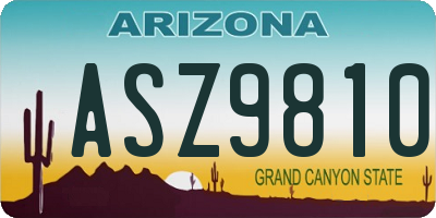 AZ license plate ASZ9810