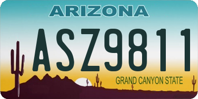 AZ license plate ASZ9811