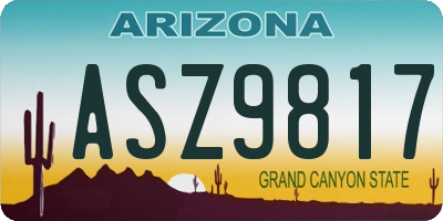 AZ license plate ASZ9817