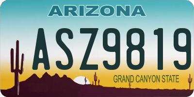 AZ license plate ASZ9819