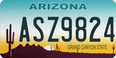 AZ license plate ASZ9824